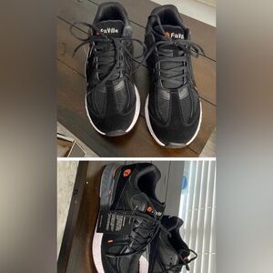 FitVille Men's Black and White Athletic Shoes 10.5 Wide